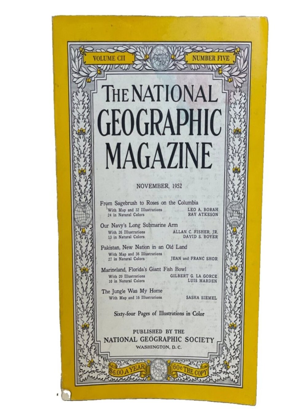 National Geographic November 1952 Vol 102 No 5 Pakistan Navy Submarine Columbia
